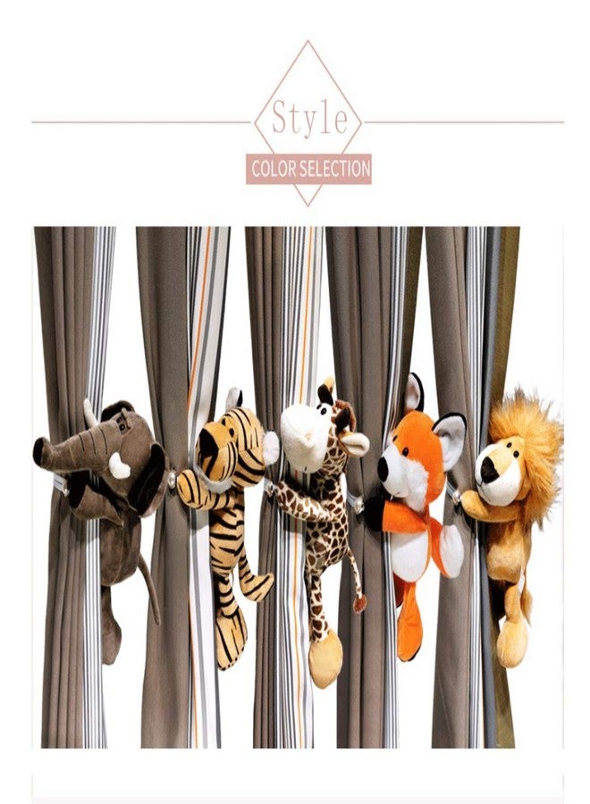 Cciphy 1 Pair Cute Curtain Tieback Animal Tieback Buckle Hook Fastener Cartoon Lion Window Curtain Hook Curtain Holdbacks for Living Room Bedroom Curtain Mosquito Net (Lion) - Image 3